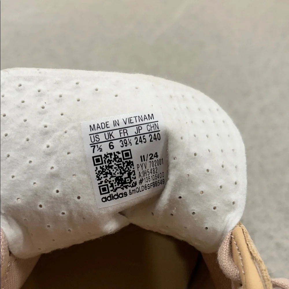 Adidas Gazelle Women's Tan and White Sneakers - Picture 2 of 4